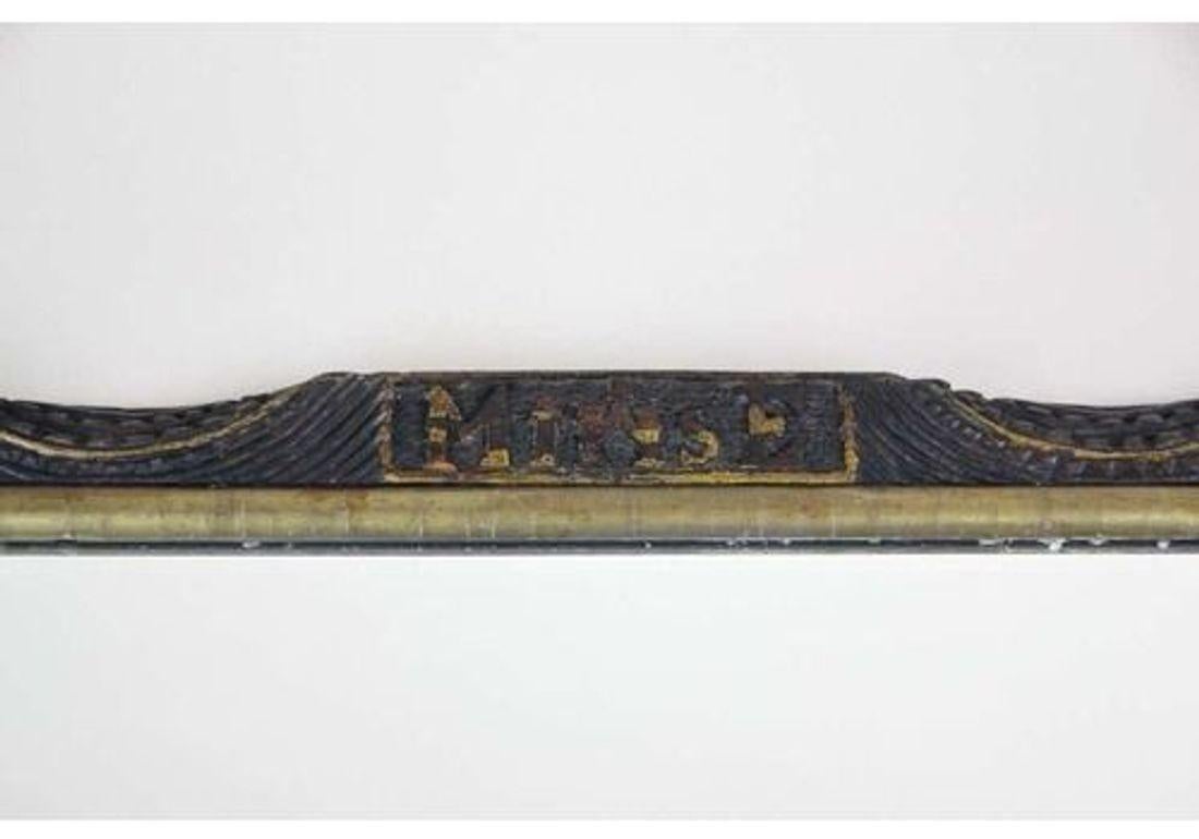 20th Century Rustic Wall Mirror With Golden Bars, Tramp Art, Austria dated 1901 For Sale 7