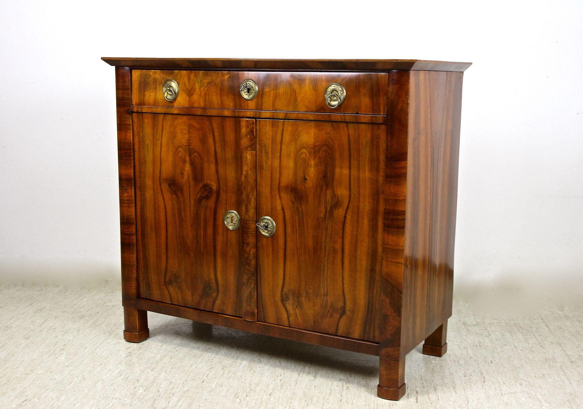 19th Century Biedermeier Nutwood Commode/ Trumeau/ Half Cabinet, AT circa 1830 For Sale 2