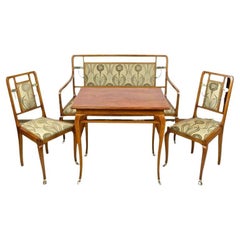 20th Century Art Nouveau Salon Suite With Brass Elements, Austria ca. 1910