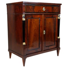 19th Cent. Mahogany Empire Commode/ Half Cabinet - Gilt Caryatids, DE ca. 1815