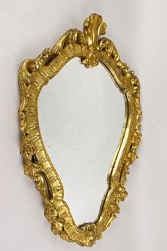 18th Century Oval Gilt Baroque Wall Mirror, Handcarved - Italy ca. 1790