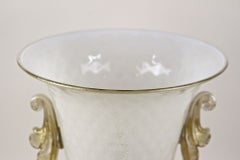 21st Century Beige Murano Glass Floor Vase, 24 K Gold Flakes by Gabbiani, Italy
