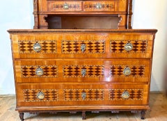 18th Century Cherrywood Vitrine Buffet/ Commode, Inlayed & Carved, AT ca. 1790