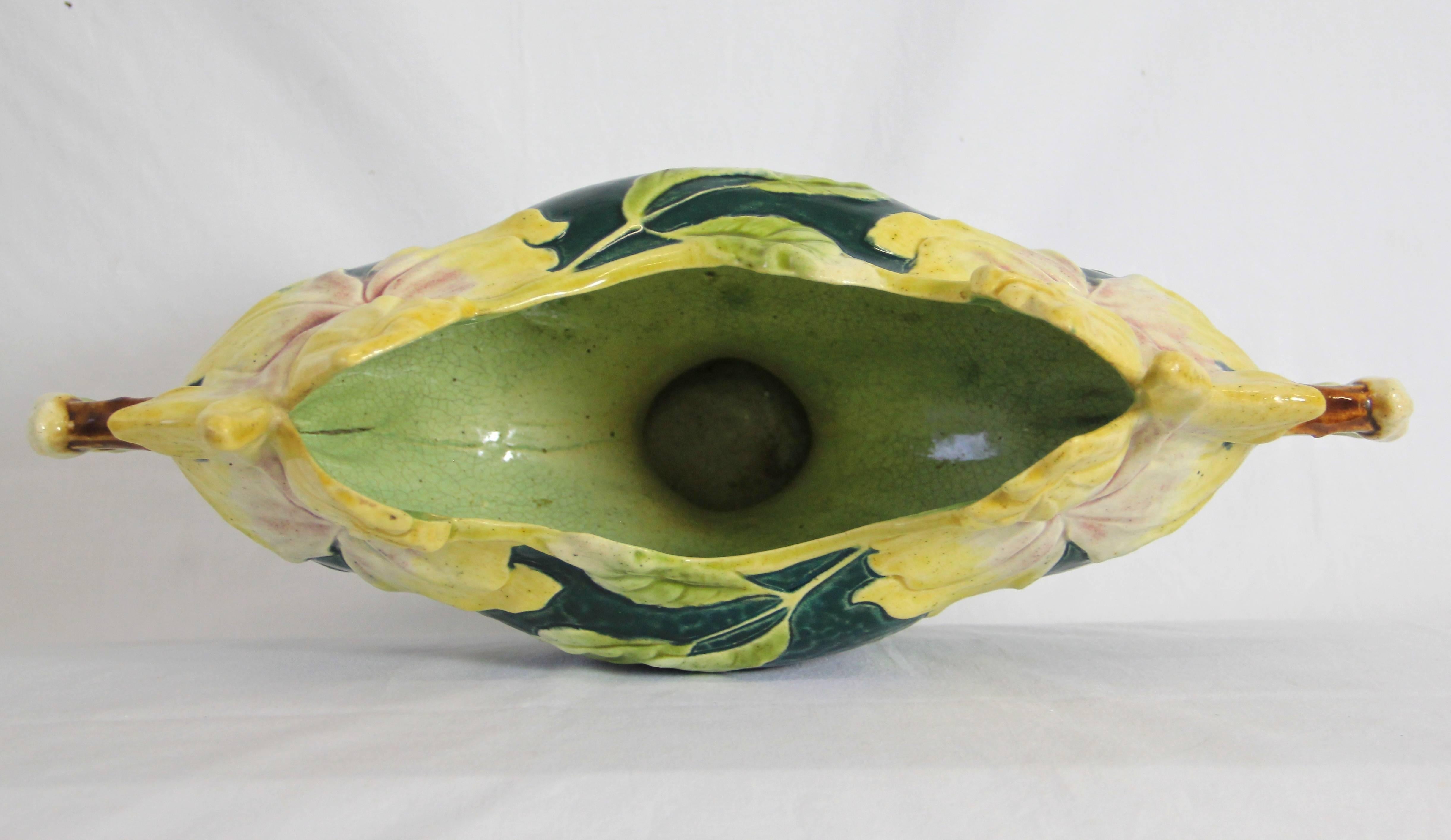 Majolica Wonderful Big Art Nouveau Jardiniere, Attributed to Julius Dressler, 1900