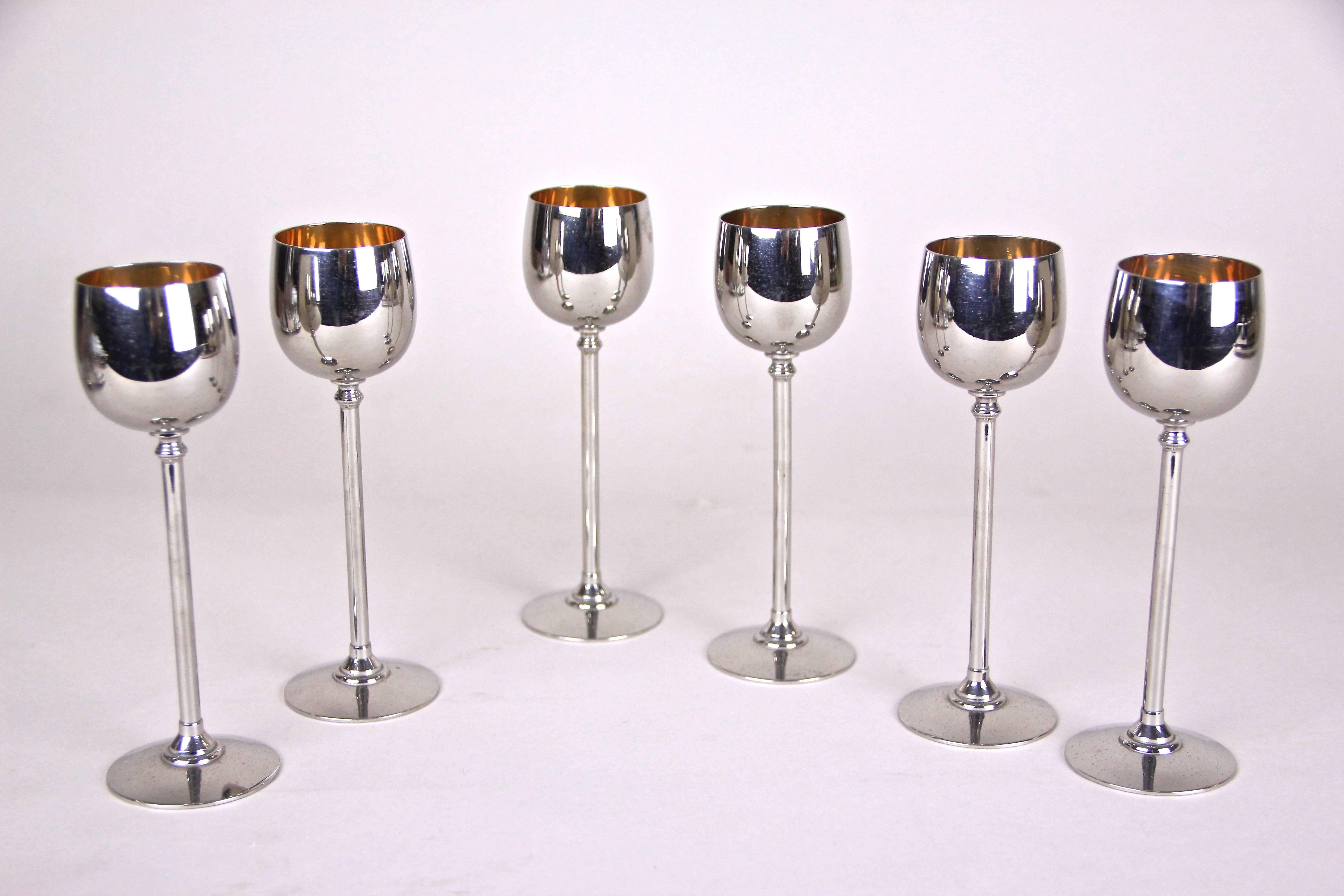 Art Nouveau Liquor Glasses by WMF, Germany, circa 1910 In Good Condition In Lichtenberg, AT