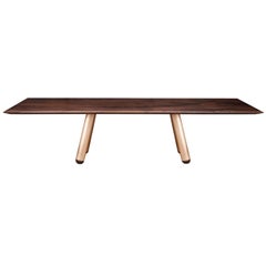 "Forum" Dining Table in Walnut and Bronze by Studio Roeper
