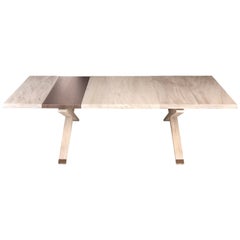 "Hollywood" Coffee Table in Snowy Elm and Brushed Bronze by Studio Roeper