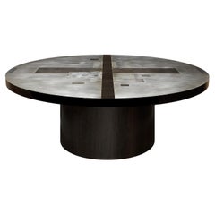 "Divided Lands" Round Table in Etched Zinc by Artist Florian Roeper