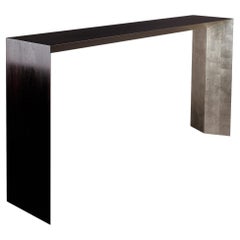 "Phantom" Console in Ebonized Walnut and White Gold Leaf by Florian Roeper