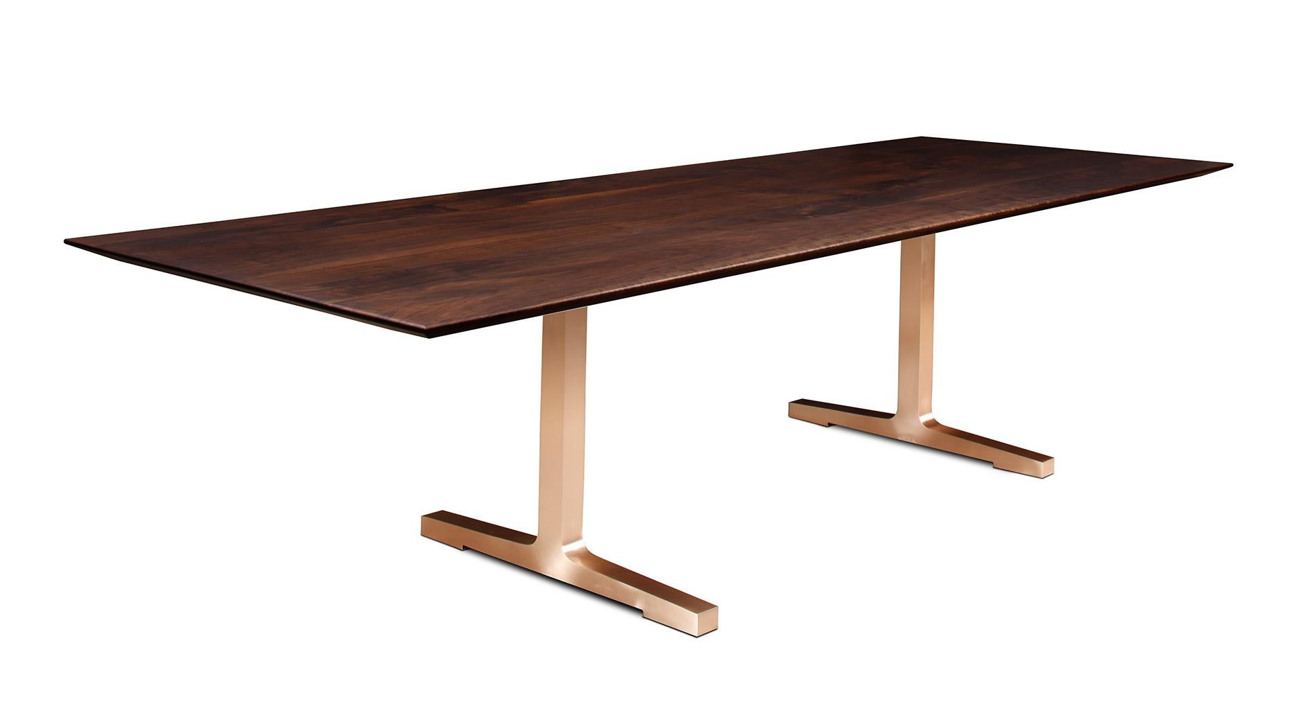 Unmistaken in it’s harmonious and carefully contoured profile, the SOHO table adds another level of elegance and sophistication to your dining room.

The art of welding bronze is only mastered by a few, and we use one of the best in California!
