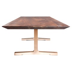 "Soho" Dining Table with Tapered Edge and Bronze Legs by Florian Roeper