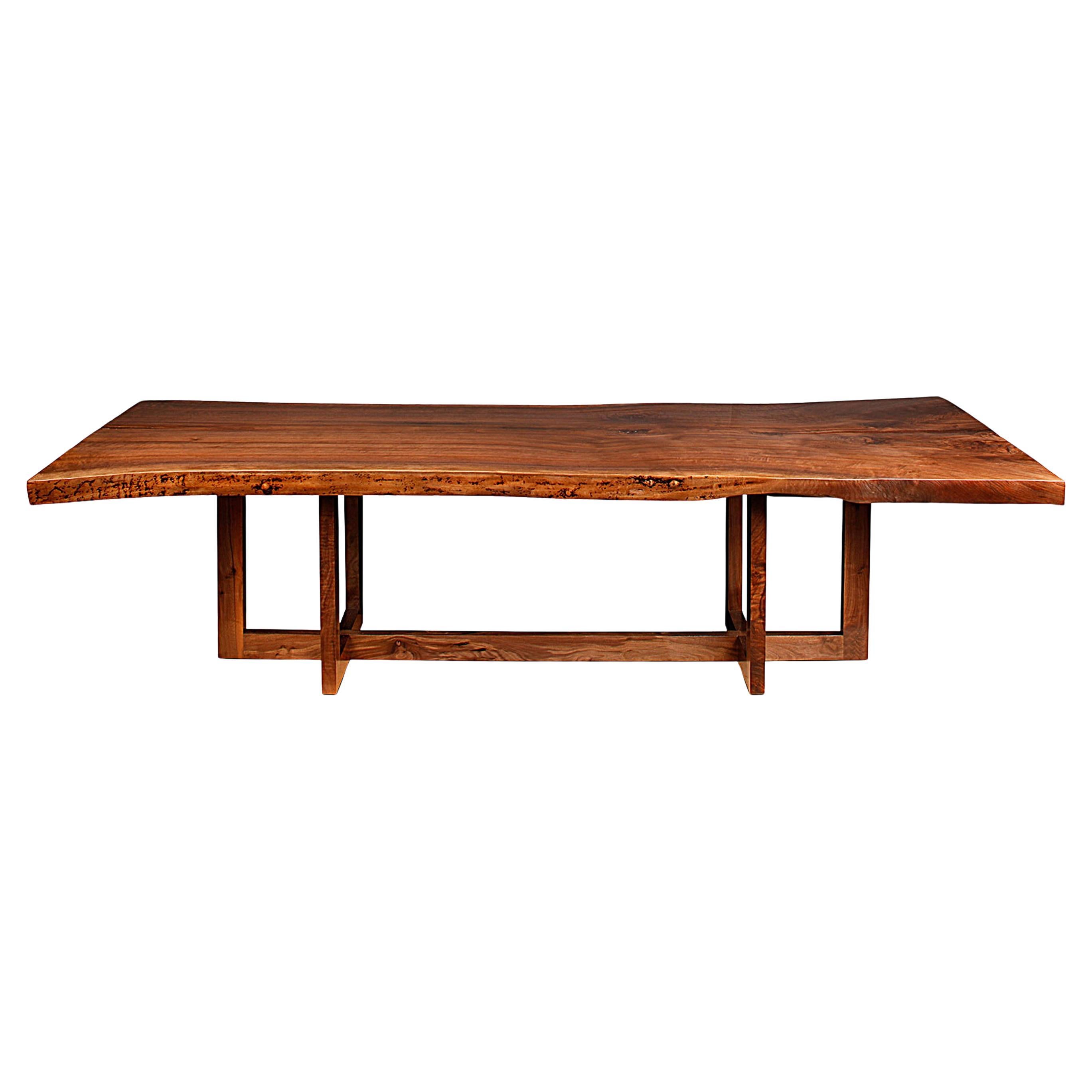 "Berlin" Live Edge Walnut Slab Dining Table by Craftsman Florian Roeper For Sale