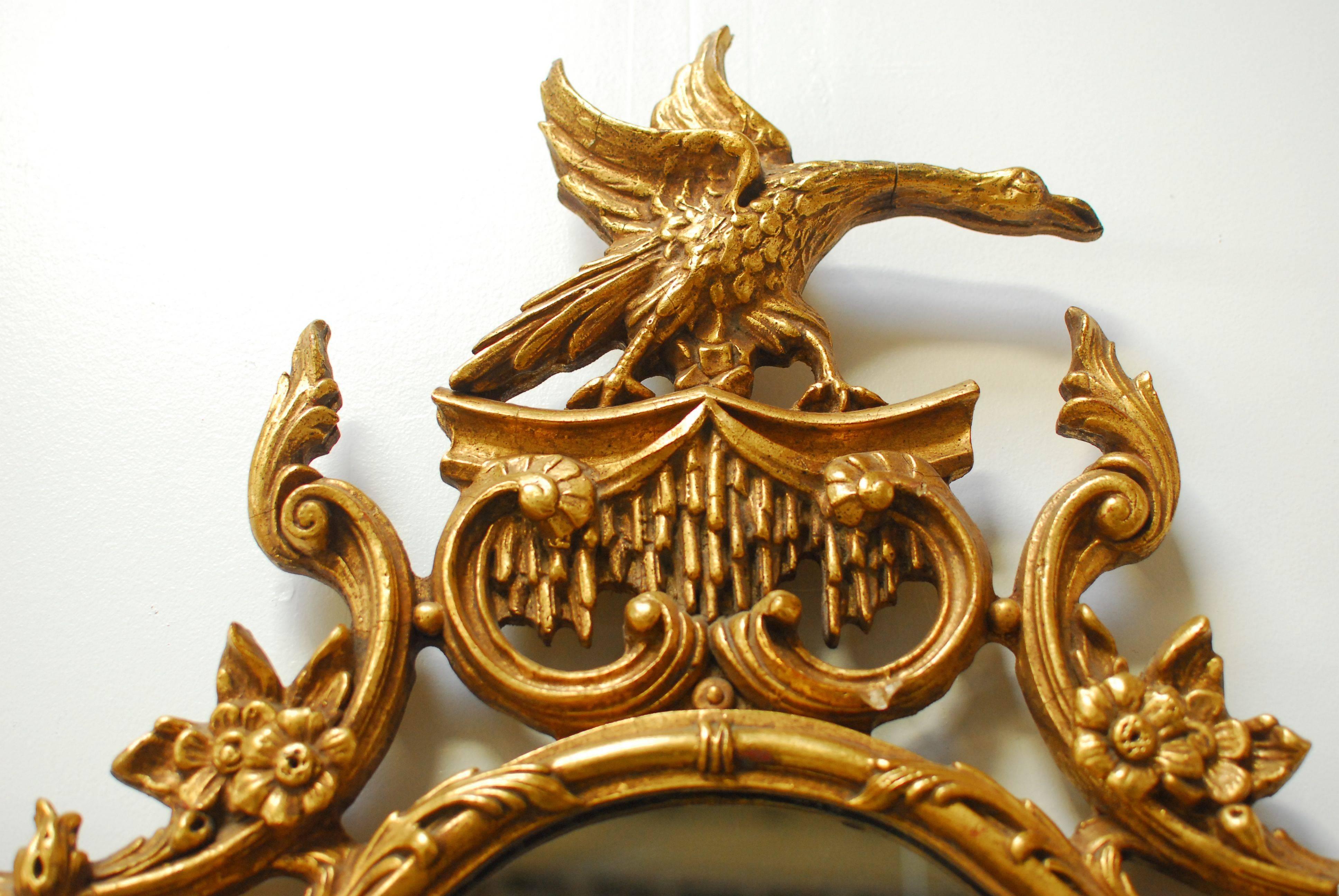 19th Century Chinese Chippendale Giltwood Mirrors with Ho Ho Birds