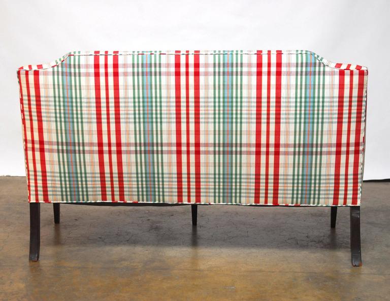 Modern Sheraton Style Plaid Settee Sofa at 1stDibs