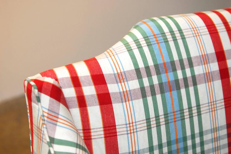 Modern Sheraton Style Plaid Settee Sofa at 1stDibs