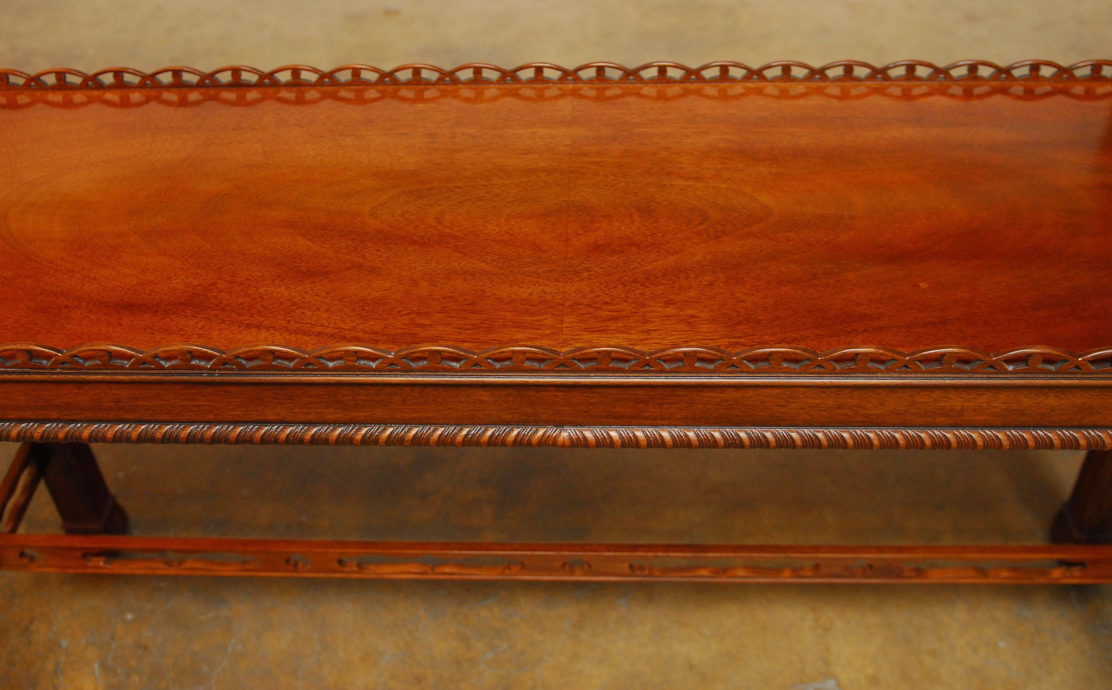 Chinese Chippendale Mahogany Console by Henredon 2