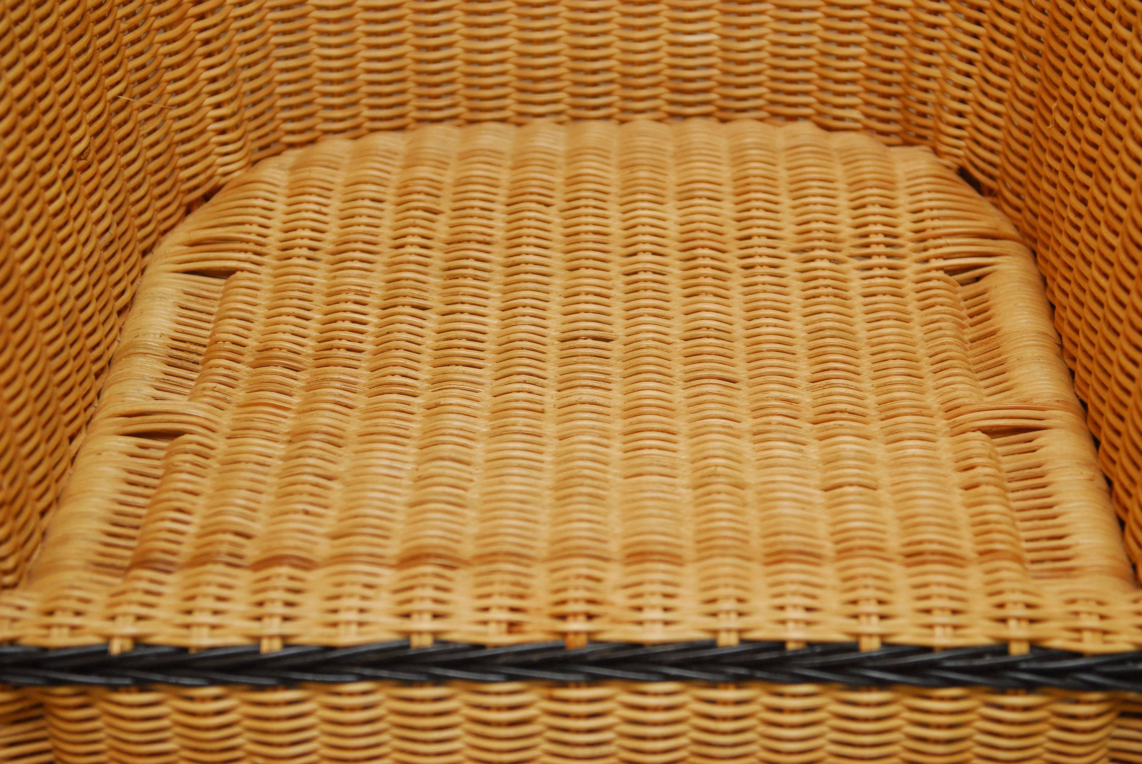French Grange Style Rattan Club Chairs 1