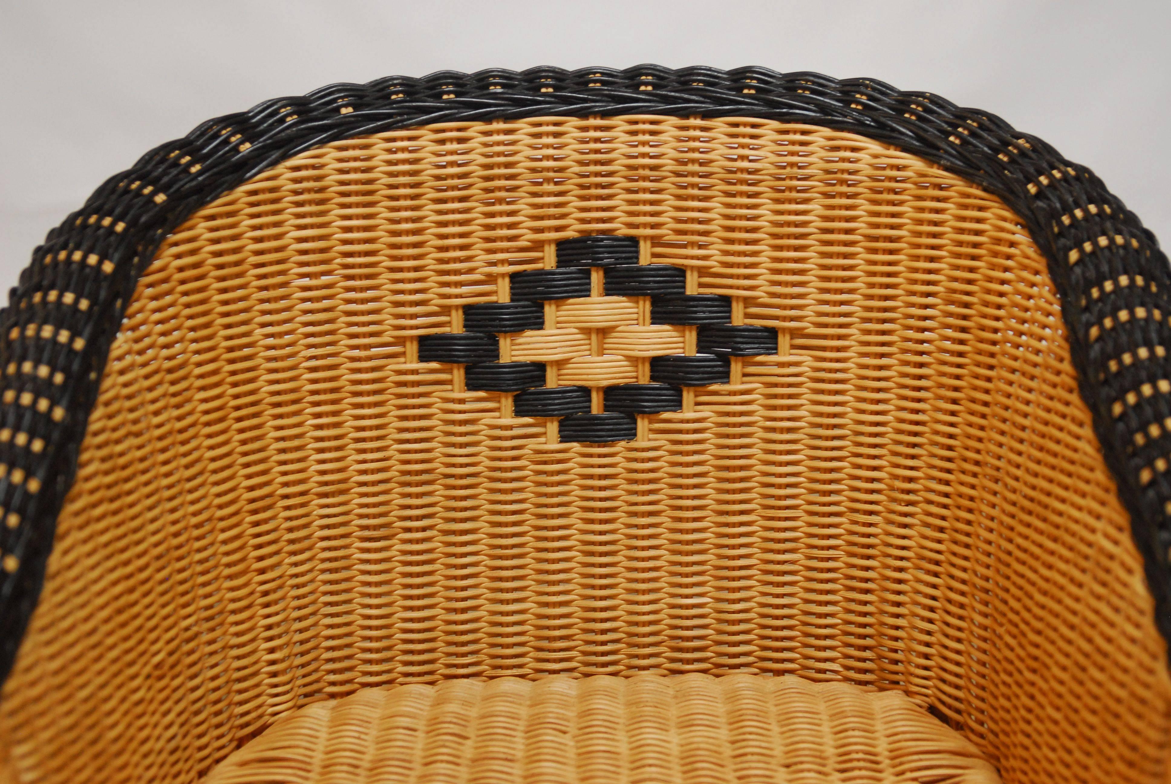 French Grange Style Rattan Club Chairs 2