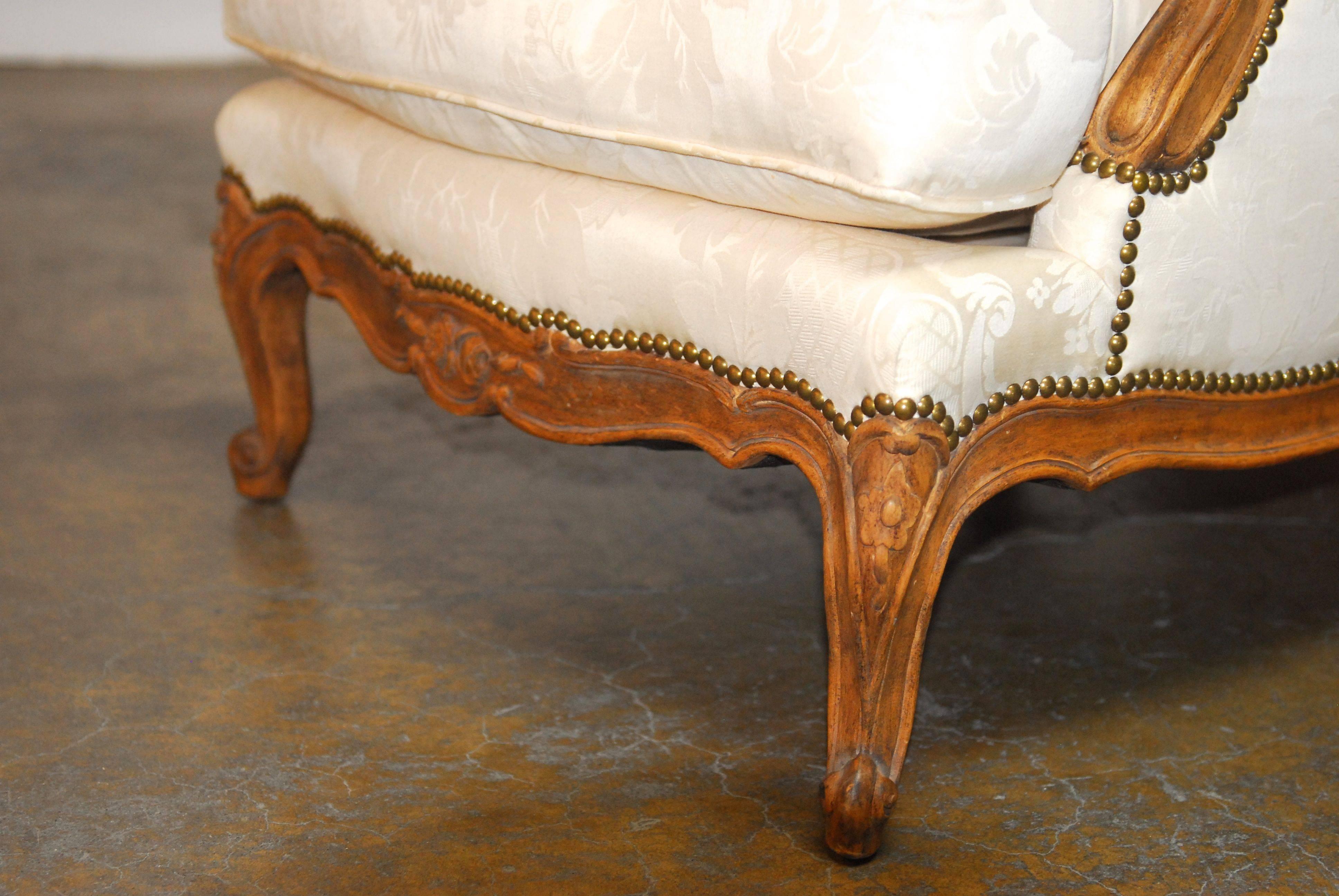 Louis XV Pair of French Walnut Bergeres by Minton-Spidell