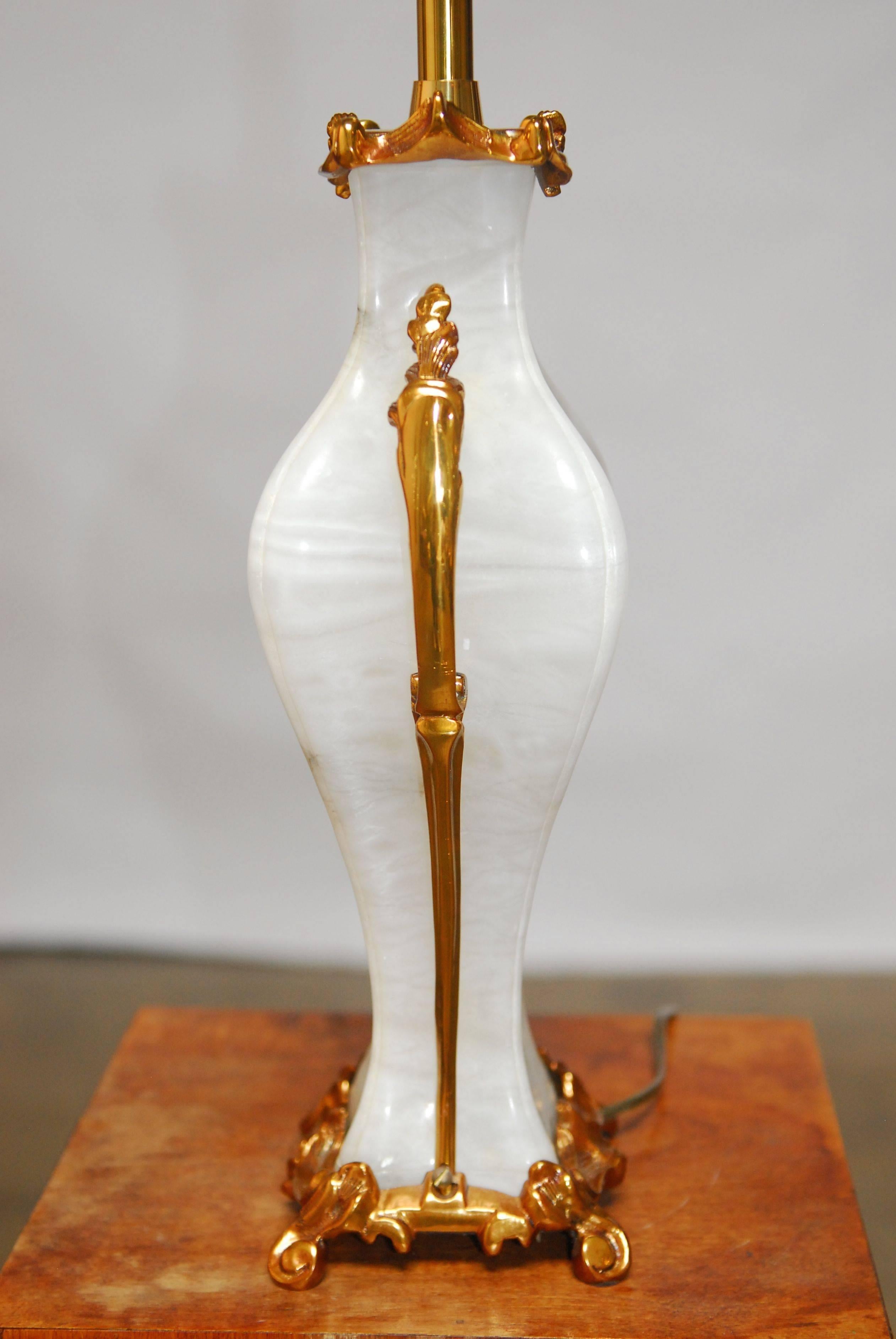 20th Century Alabaster Rose Gold Table Lamp by Marbro