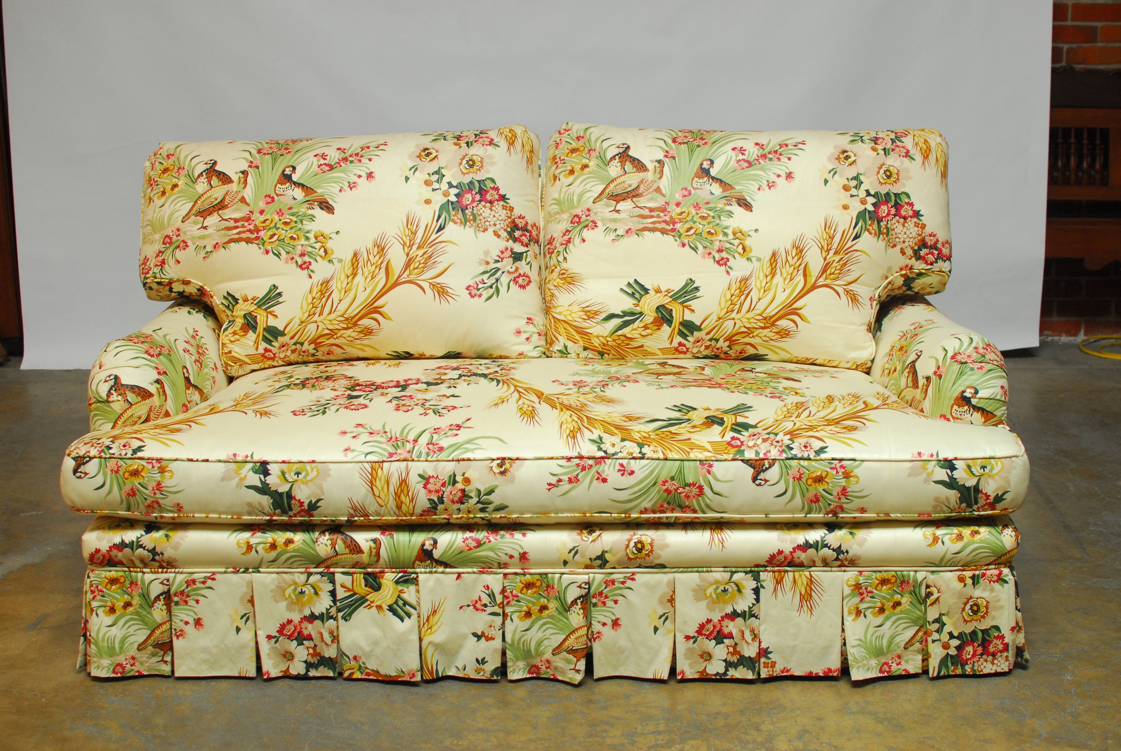French Brunschwig And Fils Pheasant Toile Sofa At 1stdibs