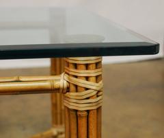 McGuire Reeded Bamboo Rectangular Dining Table