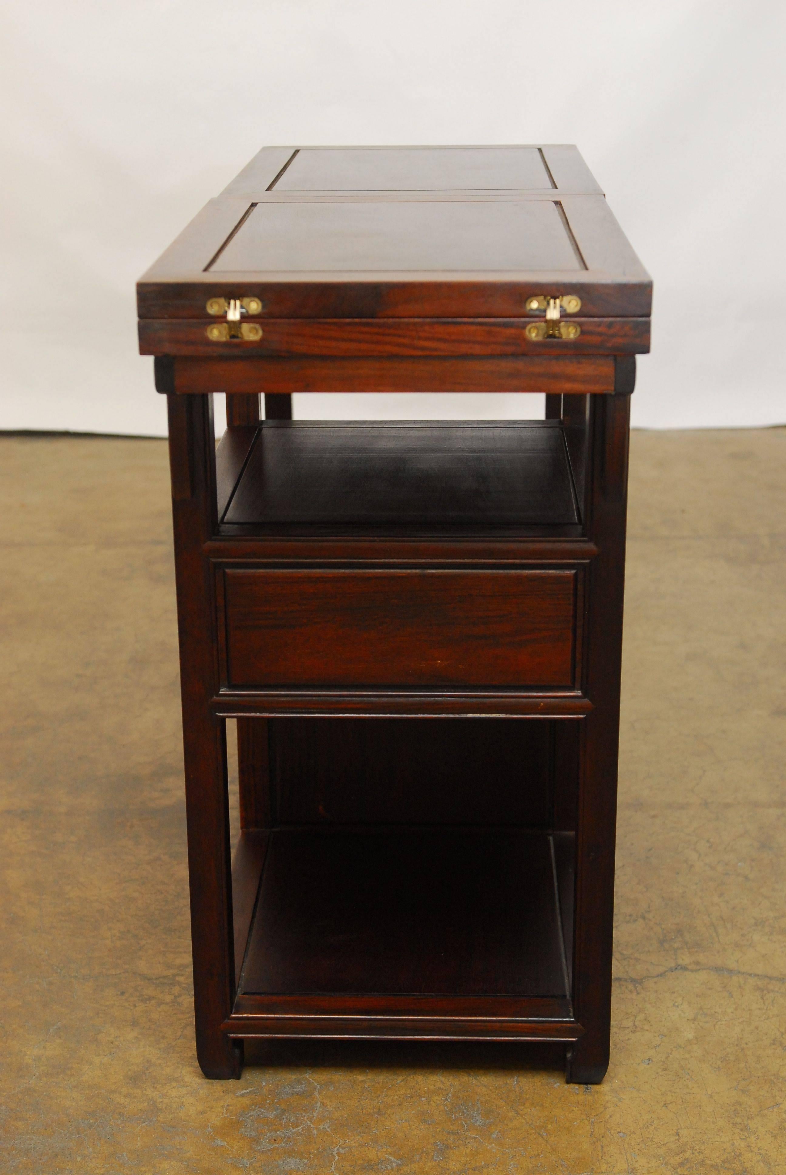 Mid-Century Modern Chinese Rosewood Buffet Serving Table