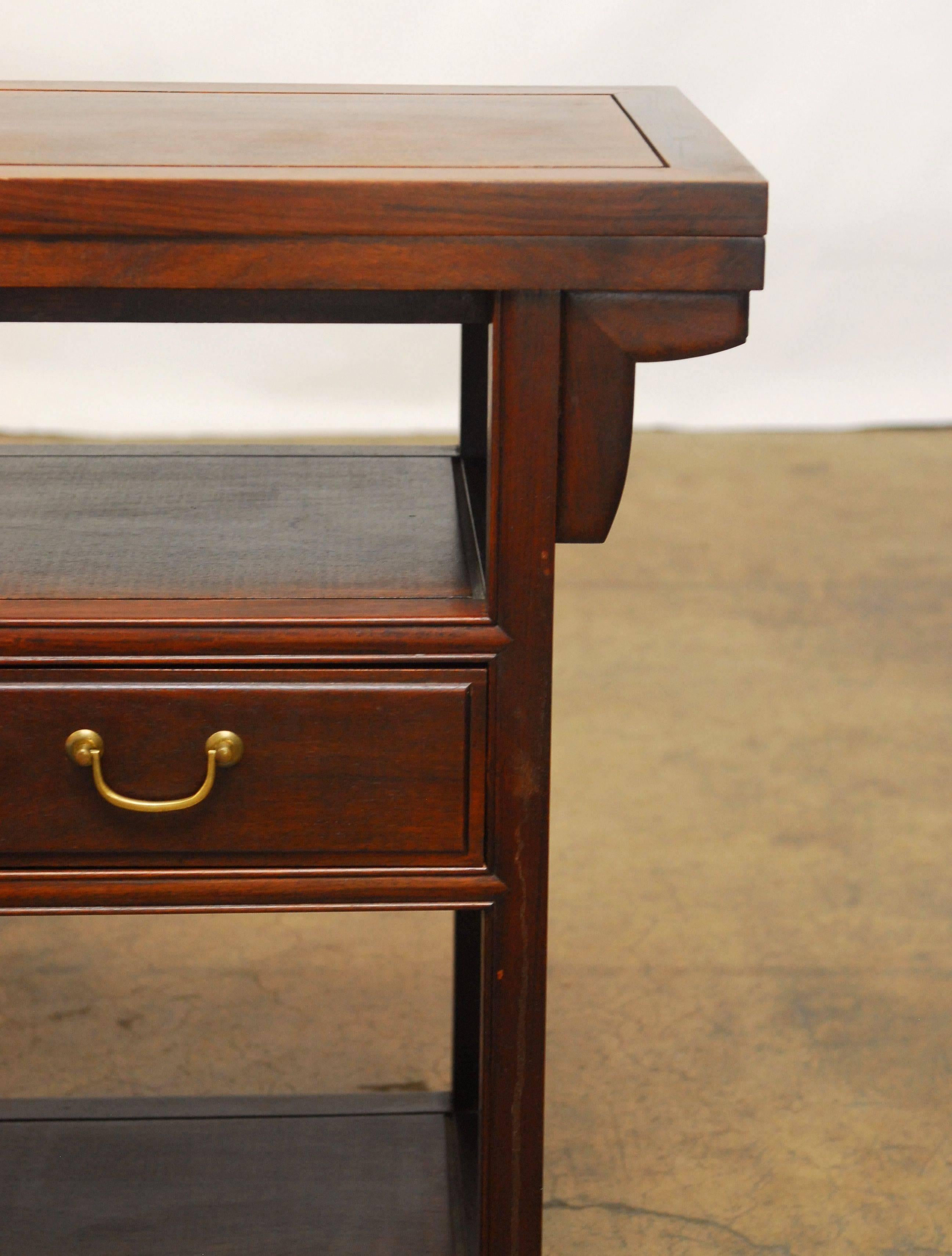 Hand-Carved Chinese Rosewood Buffet Serving Table