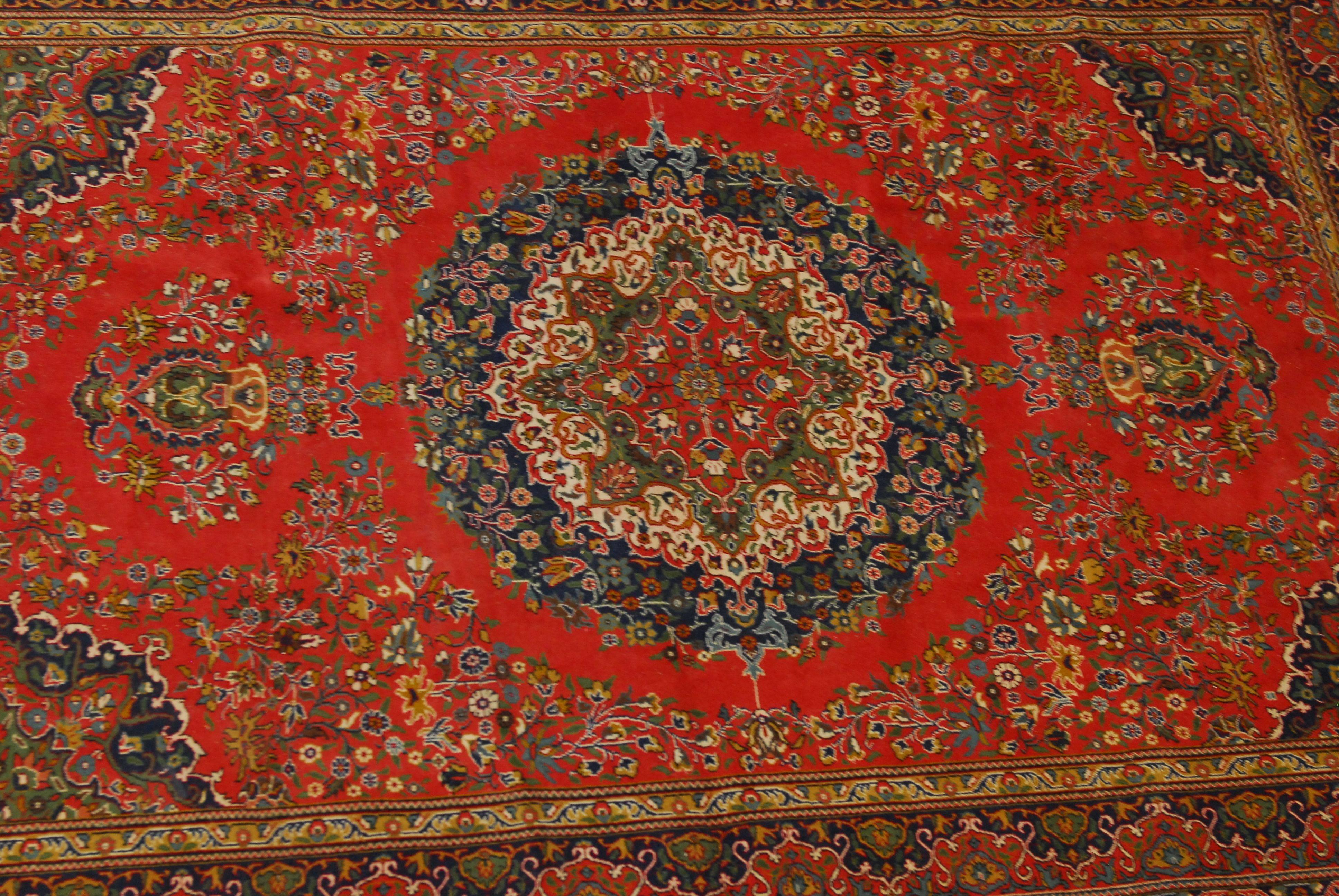 Wool Vintage Turkish Oushak Rug For Sale