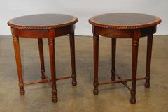 Pair of Regency Carved Mahogany Gueridon Side Tables