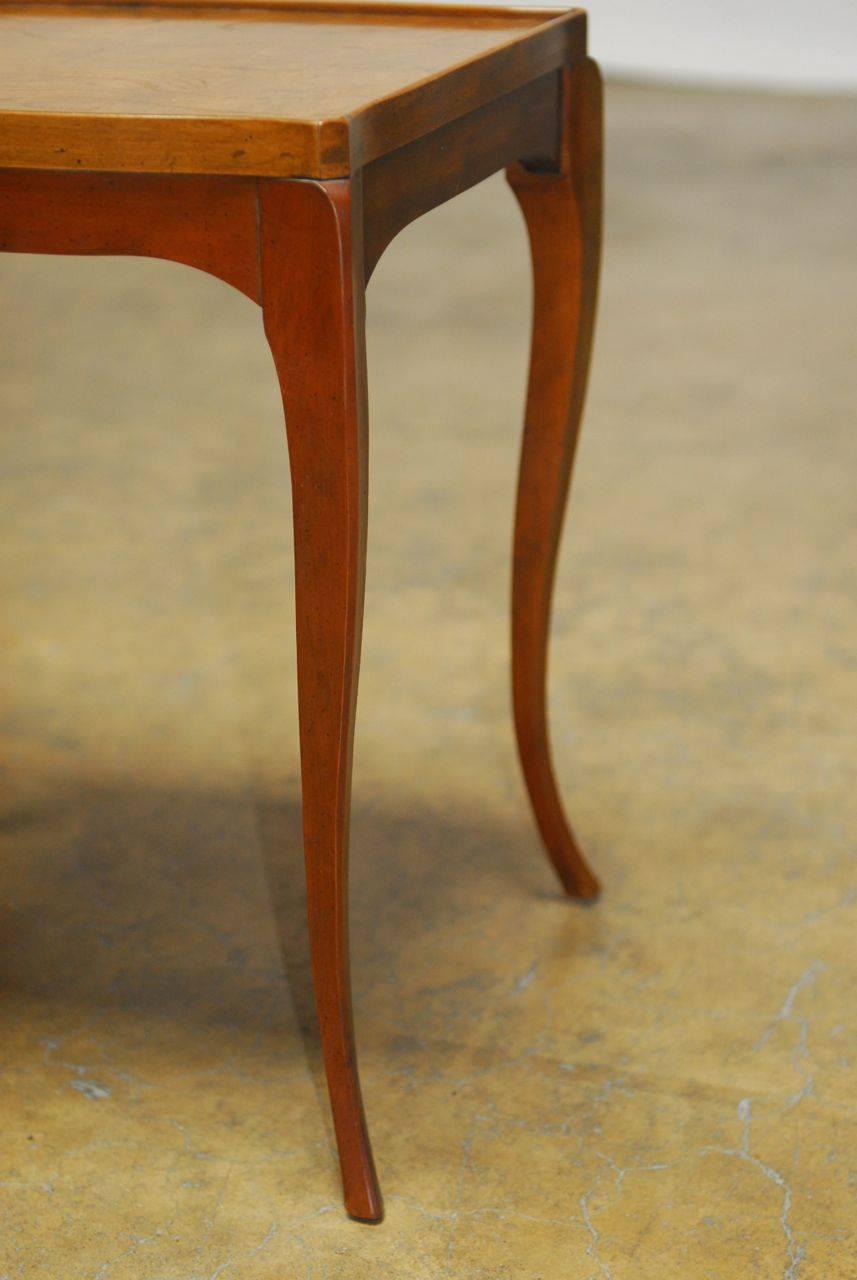 Mid-Century Modern Set of Two Burl Wood Nesting Tables by Baker