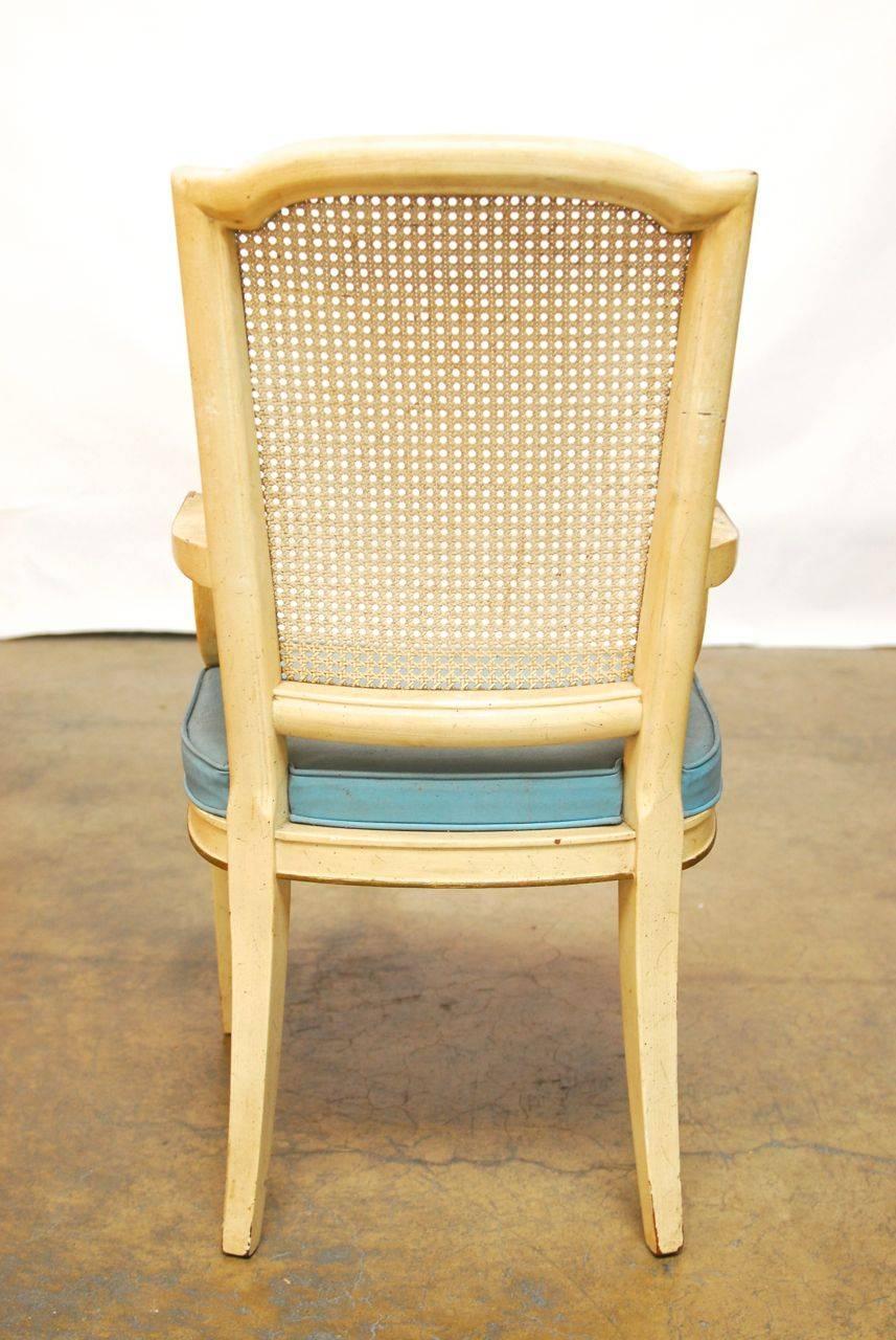 Set of Six Louis XVI Style Cane Dining Chairs by Henredon 4