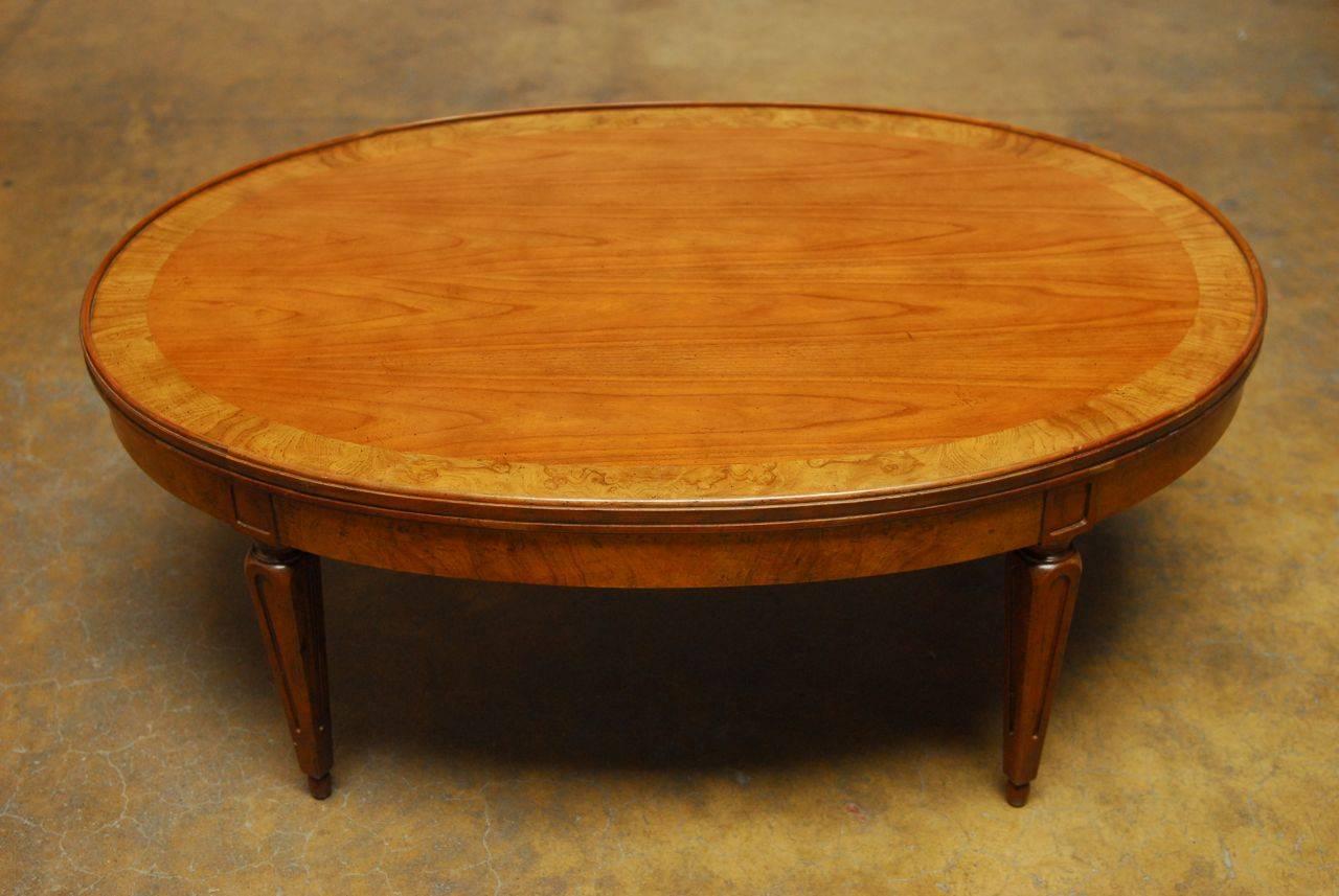 American French Style Oval Coffee Table by Baker