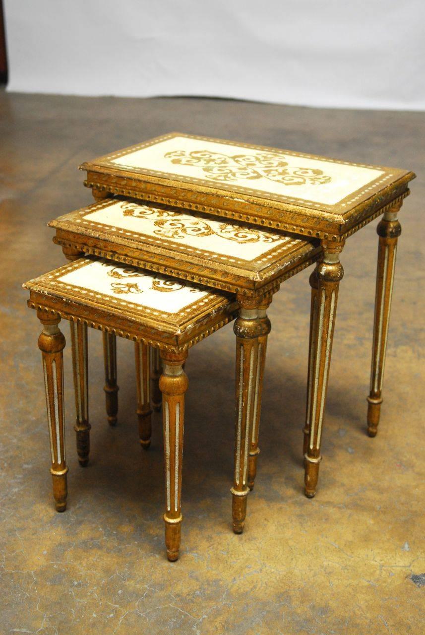 Italian Set of Three Florentine Nesting Tables