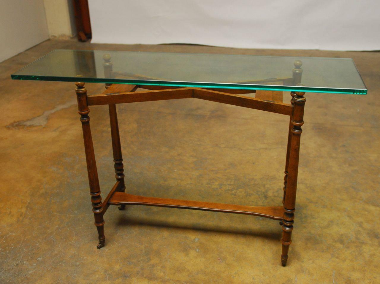 Henredon Glass Top Console Table In Good Condition In Rio Vista, CA
