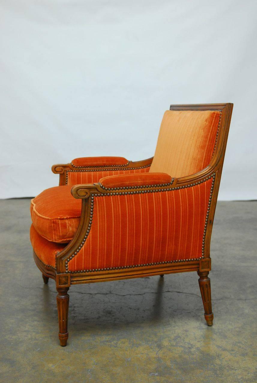 French Louis XVI Style Marquise Armchair In Excellent Condition In Rio Vista, CA