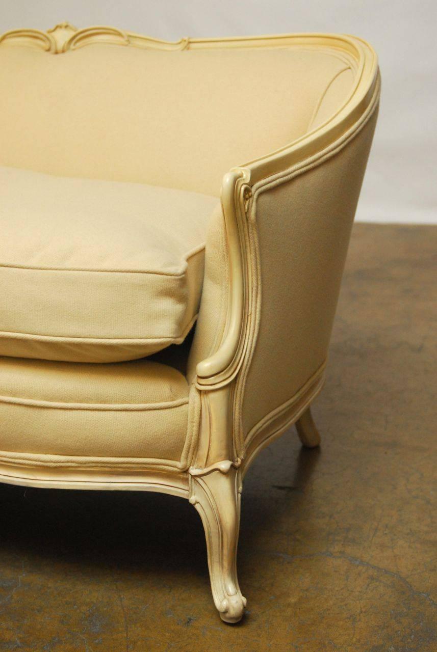 Wood French Louis XV Style Loveseat Settee
