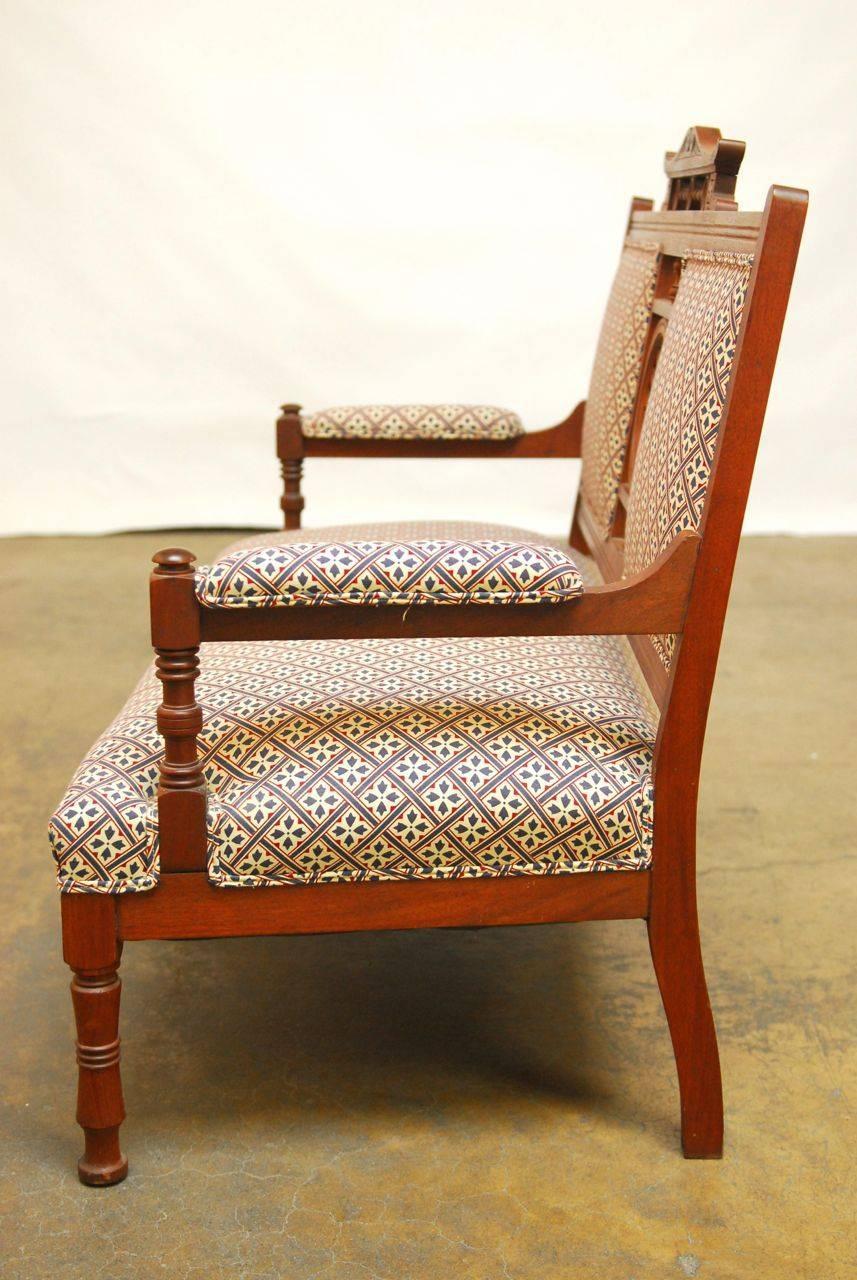 Victorian Eastlake Parlor Settee at 1stdibs
