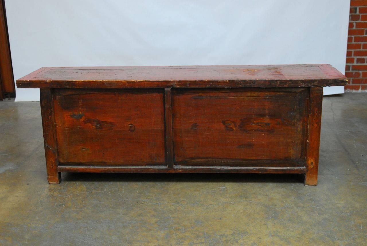 Chinese Red Lacquer Sideboard Console Table 3