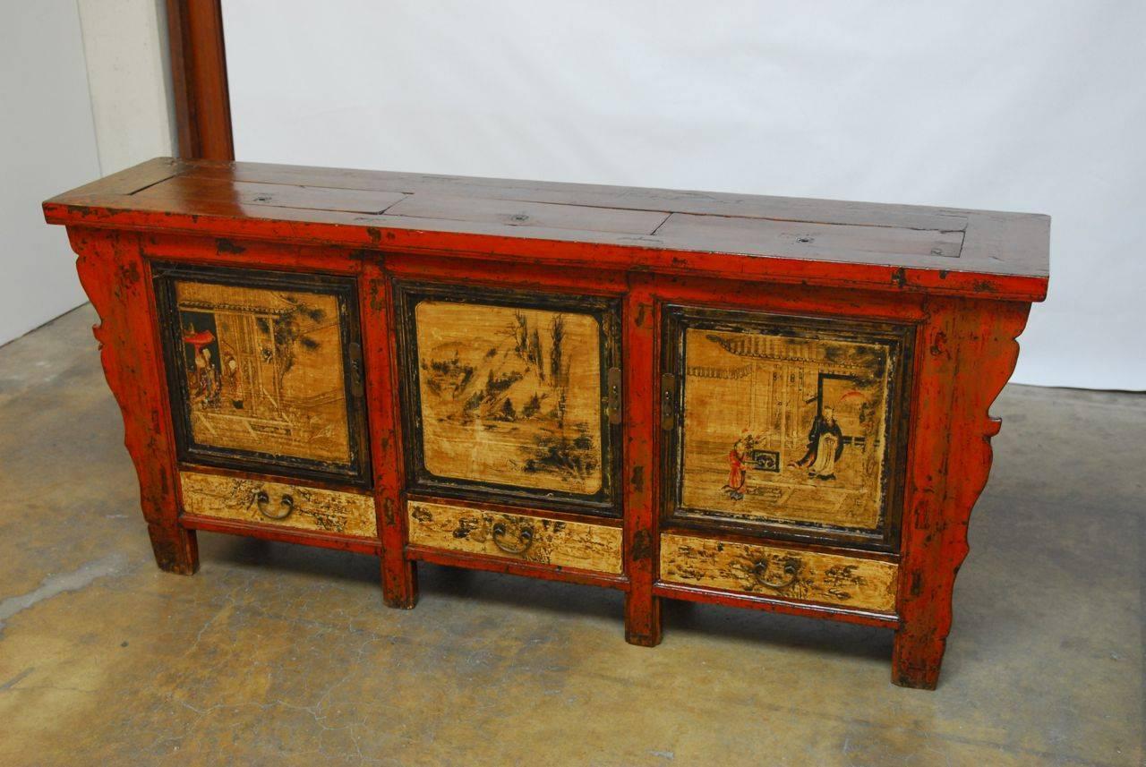 Wood Large Chinese Altar Sideboard Coffer