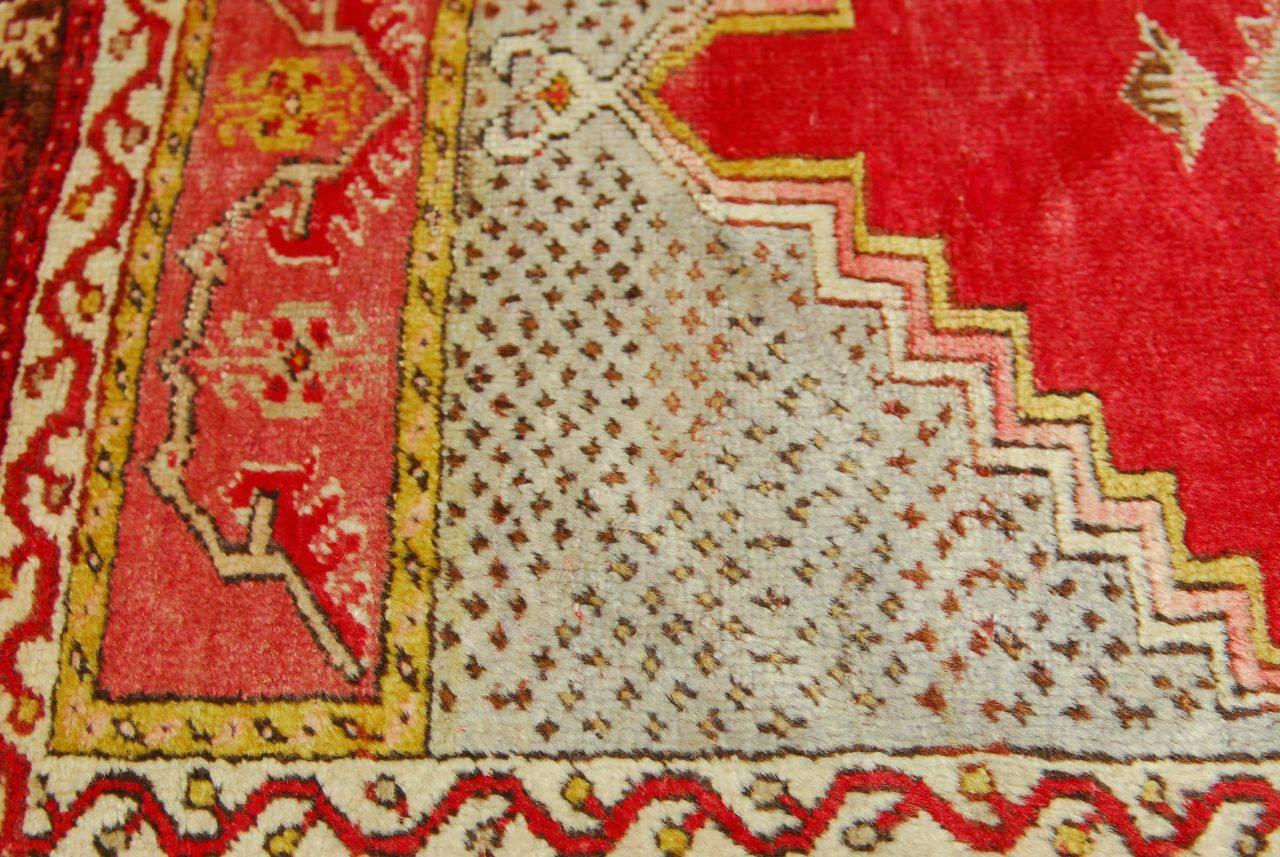 Hand-Knotted Antique Turkish Prayer Rug