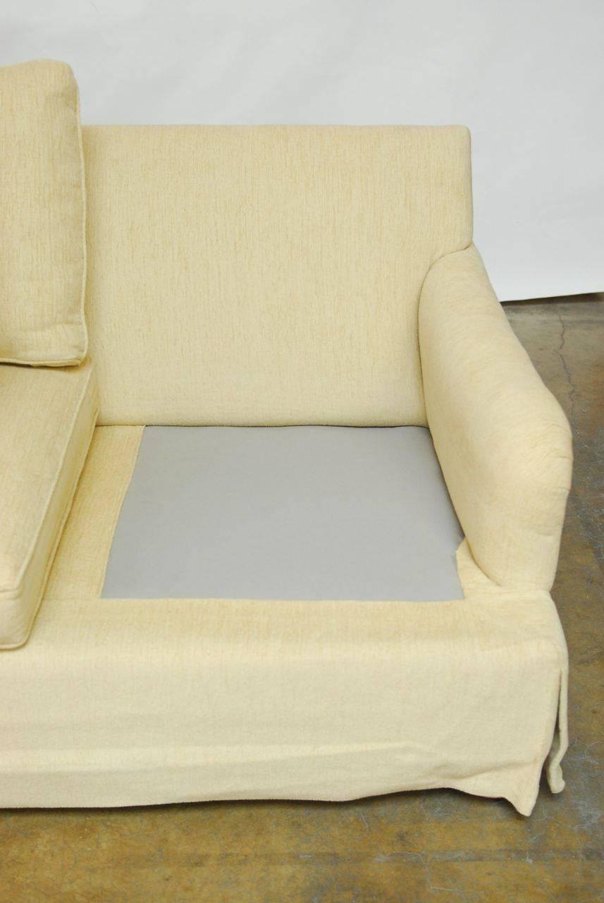 20th Century English Arm Chenille Sofa