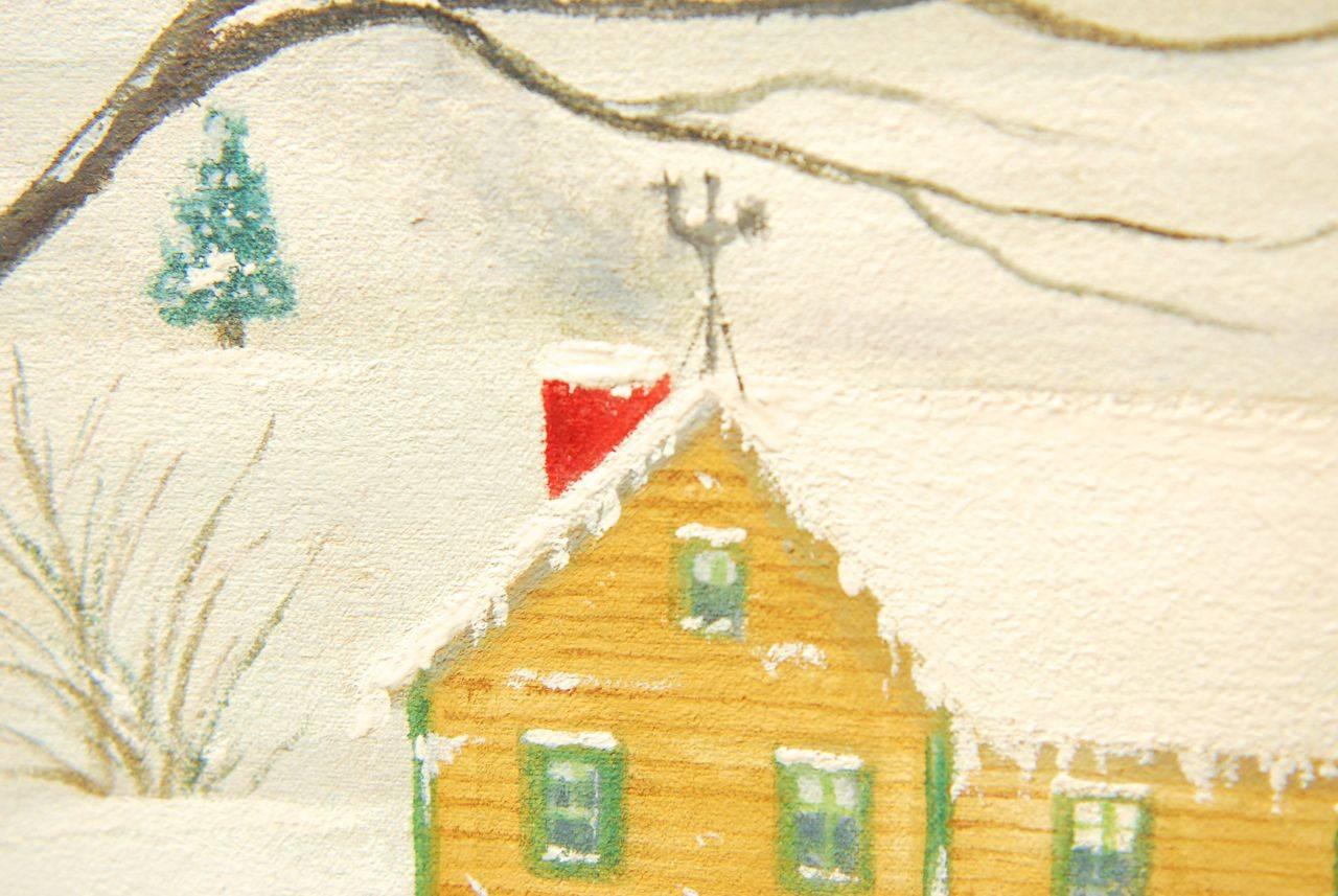 Folk Art William Fellini House with Snow Painting, 1961