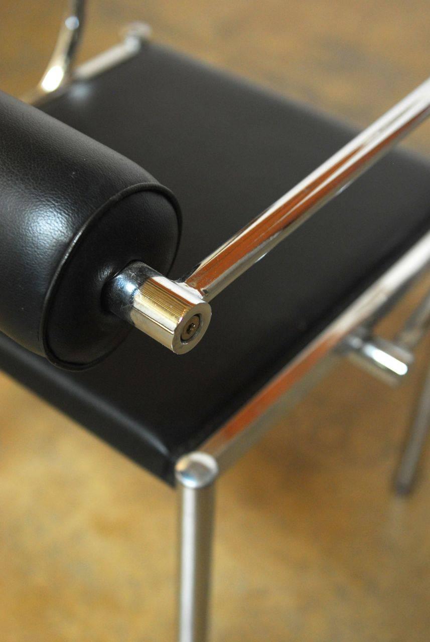 Set of Six Mies van der Rohe Style Tubular Chrome Chairs 1