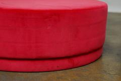 Pair of Pink Fuchsia Pill Shaped Velvet Ottomans