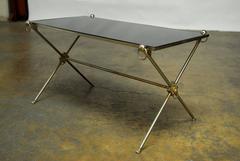 Maison Bagues Silver Metal and Glass Cocktail Table