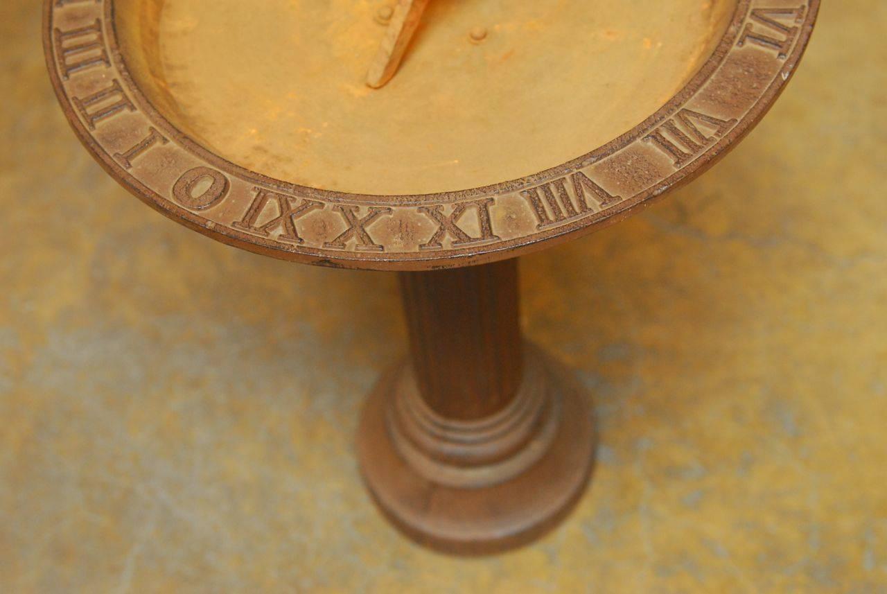 English Cast Iron Sundial Birdbath