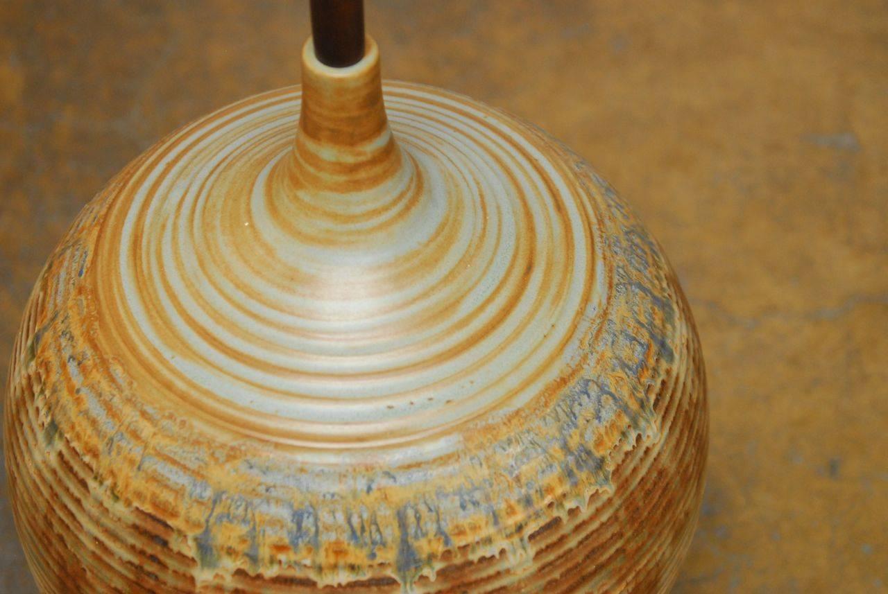 Mid-Century Modern Monumental Mid-Century Drip Glaze Ceramic Table Lamp