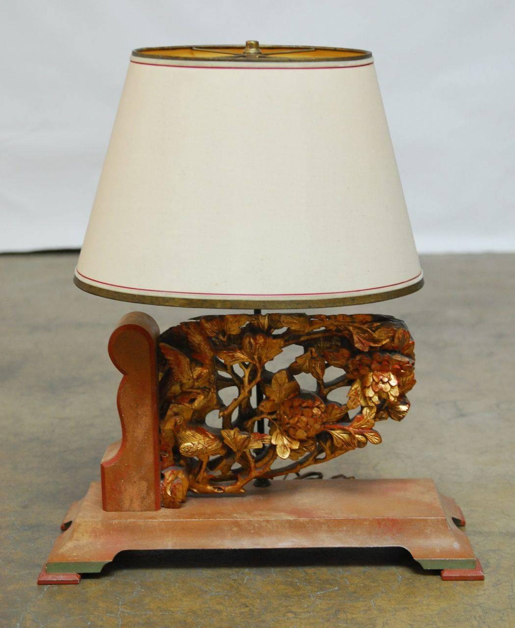 19th Century Chinese Temple Fragment Lamp In Good Condition For Sale In Rio Vista, CA