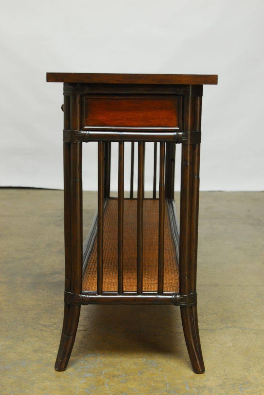 American Palecek Bamboo Two-Tier Console Table